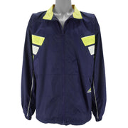 Adidas - Blue Embroidered Windbreaker 1990s Large Vintage Retro