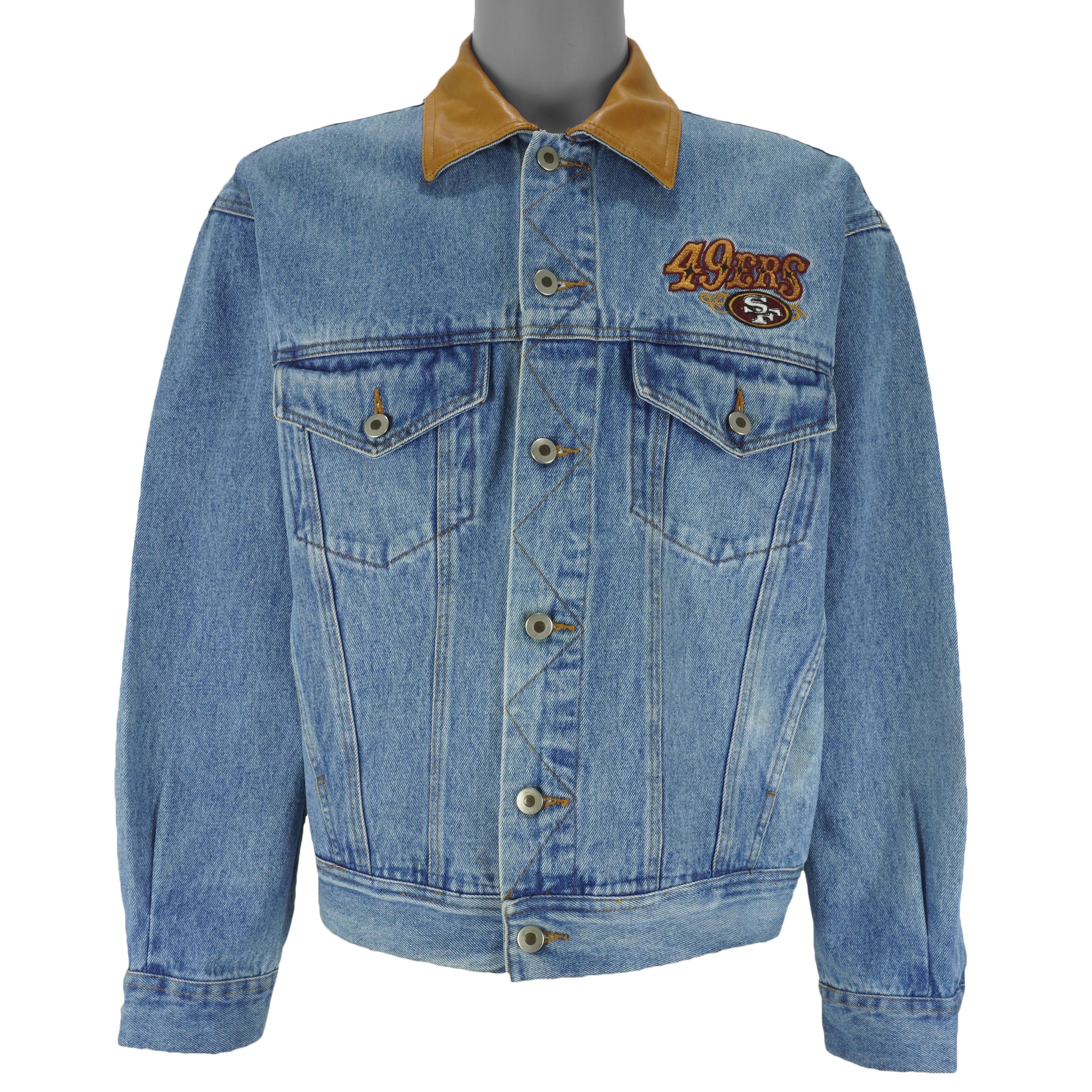 NFL (Pro Elite) - San Francisco 49ers Denim Jacket 1990s Medium Vintage Retro Football 
