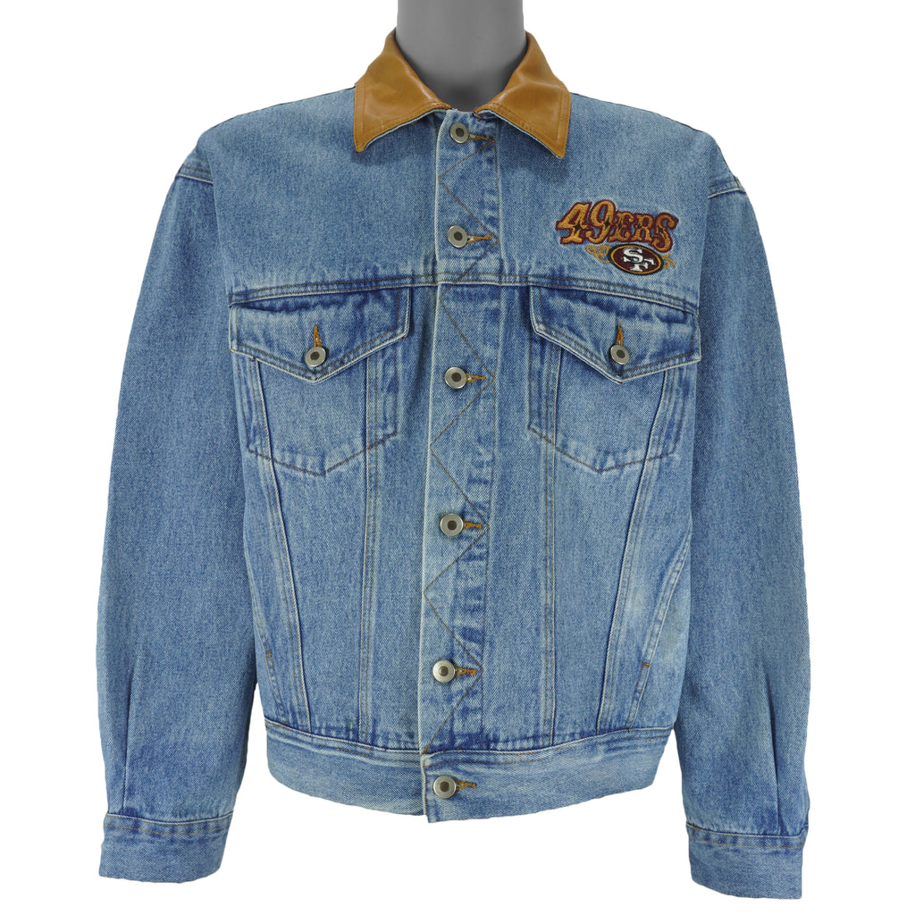 NFL (Pro Elite) - San Francisco 49ers Denim Jacket 1990s Medium Vintage Retro Football 