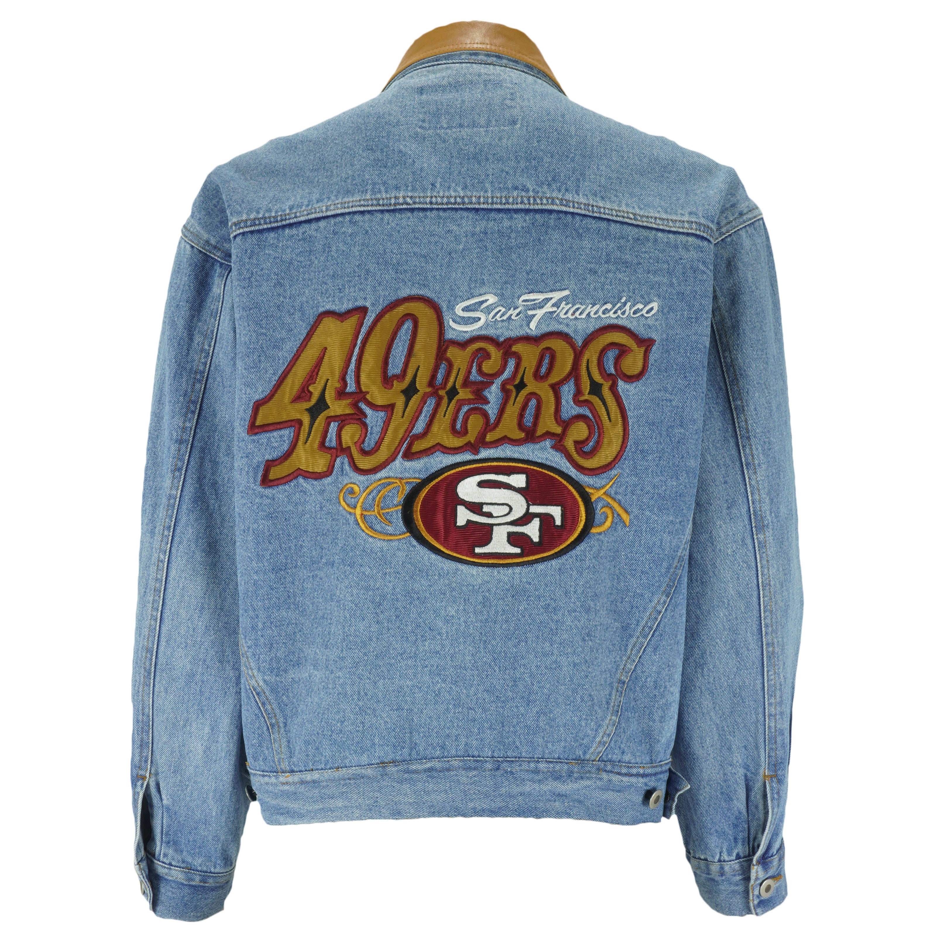 NFL (Pro Elite) - San Francisco 49ers Denim Jacket 1990s Medium Vintage Retro Football 
