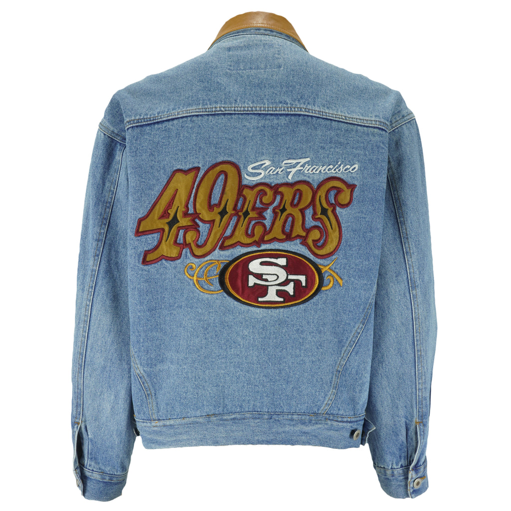 NFL (Pro Elite) - San Francisco 49ers Denim Jacket 1990s Medium Vintage Retro Football 
