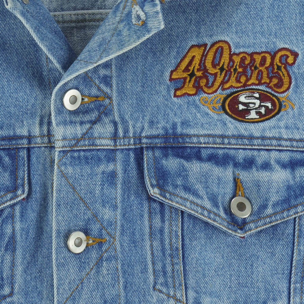 NFL (Pro Elite) - San Francisco 49ers Denim Jacket 1990s Medium Vintage Retro Football 