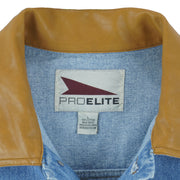NFL (Pro Elite) - Oakland Riders Denim Jacket 1990s Large Vintage Retro Football