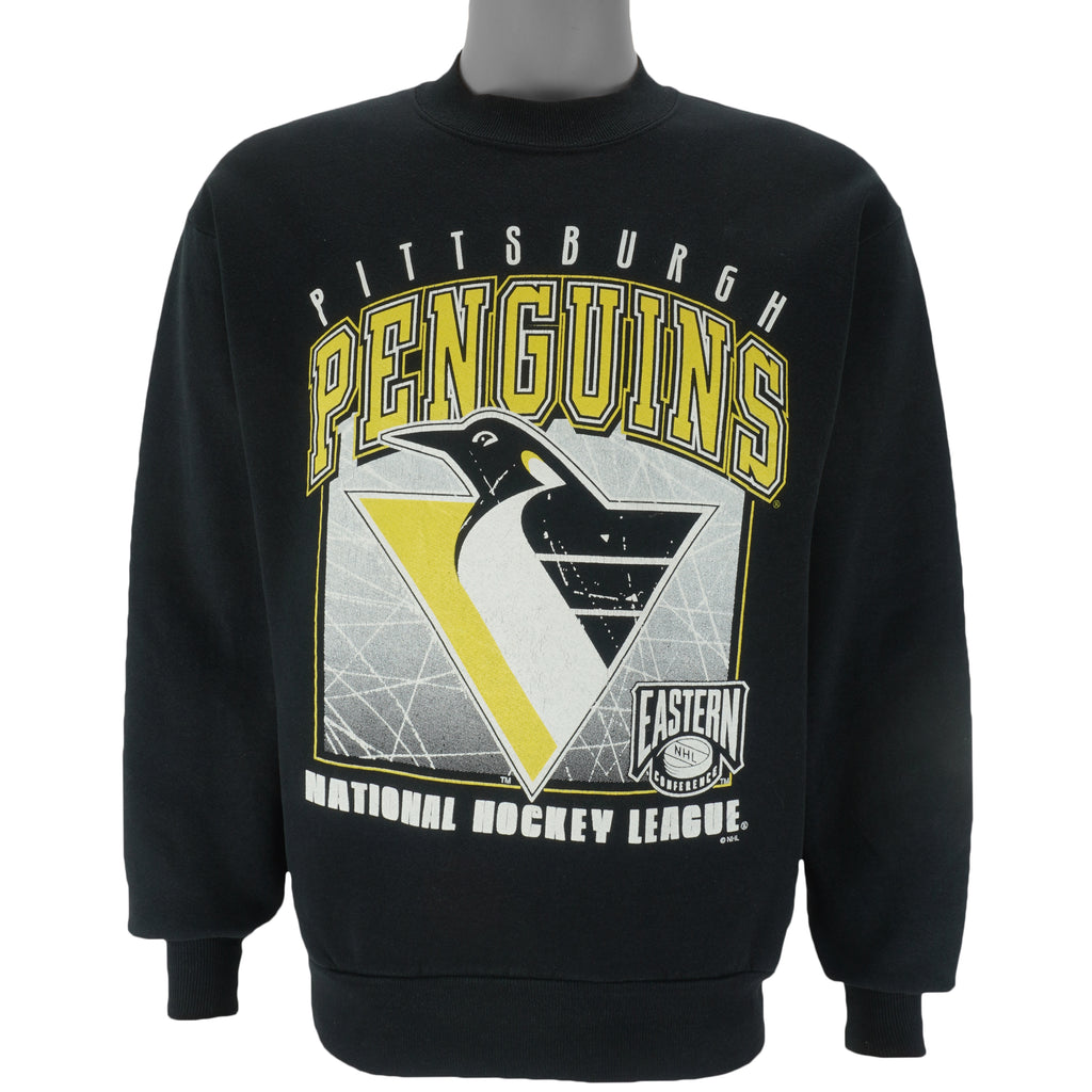 NHL (Chalk Line) - Pittsburgh Penguins Crew Neck Sweatshirt 1990s Medium Vintage Retro Hockey