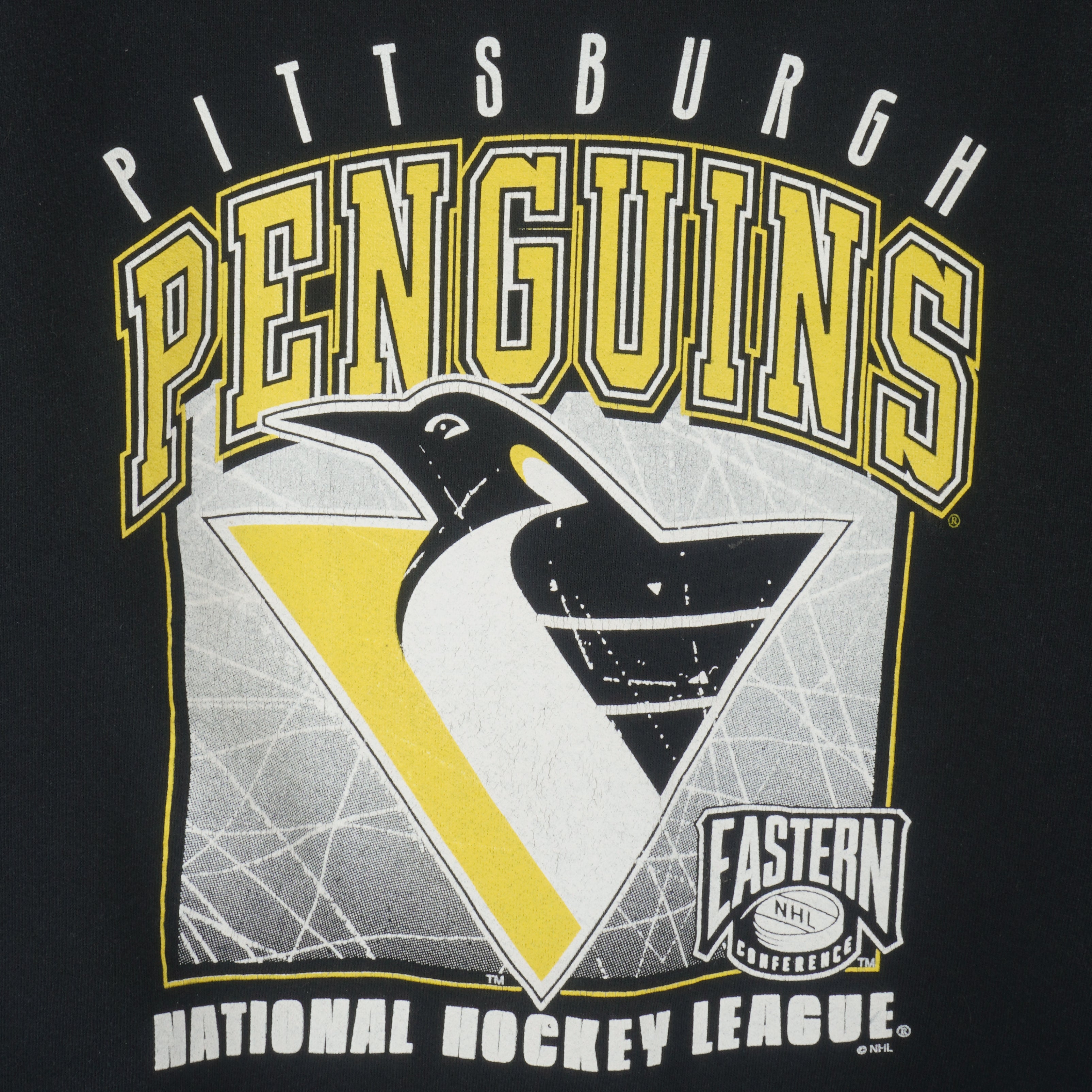 NHL (Chalk Line) - Pittsburgh Penguins Crew Neck Sweatshirt 1990s Medium Vintage Retro Hockey