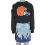 Reworked (NFL) - Cleveland Browns Cropped Sweatshirt Womens MediumVintage Retro