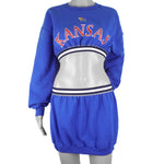 Reworks (NCAA) - Kansas City Jayhawks Cropped Sweatshirt & Skirt Womens Small