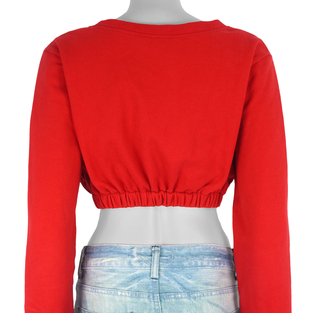 Reworked (GAP) - Red Cropped Sweatshirt Womens Large Vintage Retro