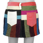 Reworks (Carhartt) - Womens Patched Corduroy Mini Skirt Small Vintage Retro