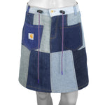 Reworked (Carhartt) - Patchwork Denim Mini Skirt Womens Small