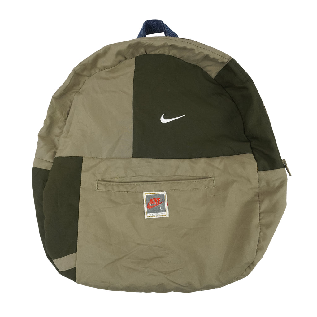 Reworked (Nike) - Brown Turtleback Denim Windbreaker Backpack