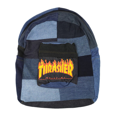 Reworked (Thrasher) - Patchwork Denim Backpack Bag