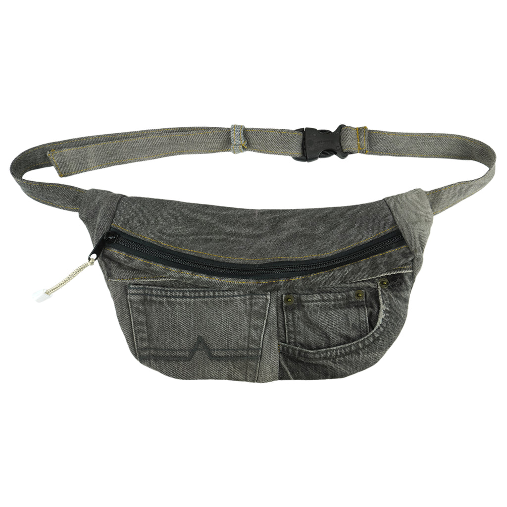 Reworked - Black Denim Fanny Pack Bag