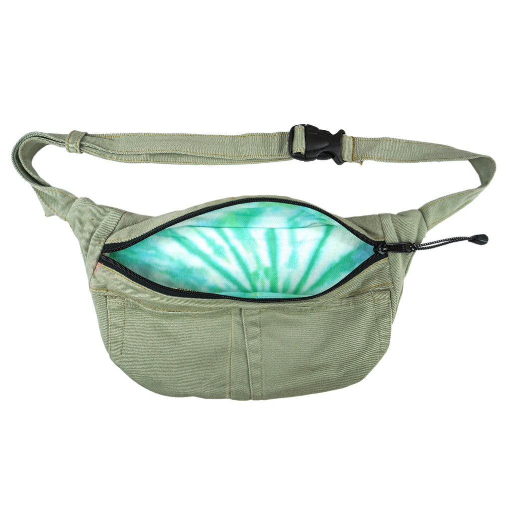 Reworked - Light Green Denim Fanny Pack Bag