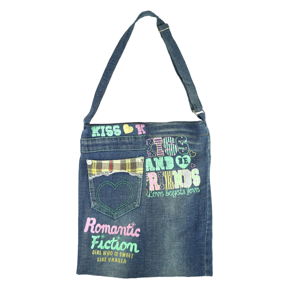 Reworked - Romantic Fiction Denim Tote Shopping Bag