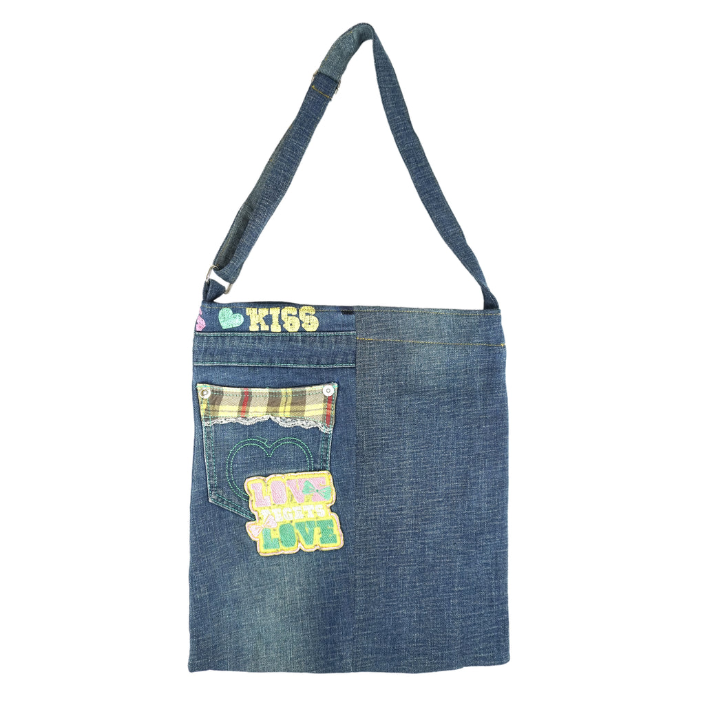 Reworked - Romantic Fiction Denim Tote Shopping Bag
