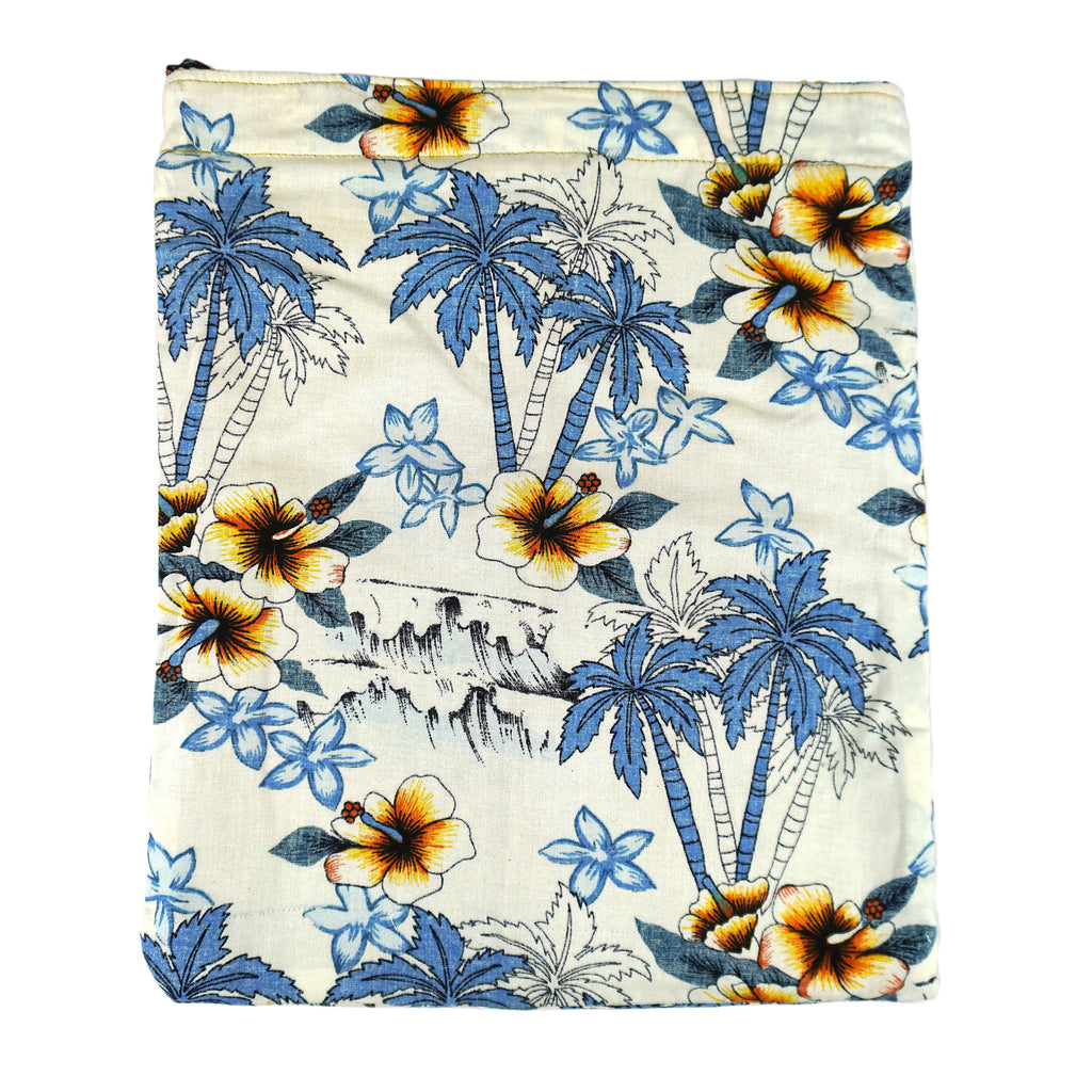 Reworked - White Hawaii Shirt Denim Tote Shopping Bag
