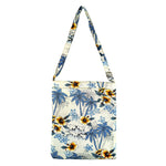 Reworked - White Hawaii Shirt Denim Tote Shopping Bag