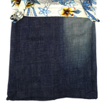 Reworked - White Hawaii Shirt Denim Tote Shopping Bag