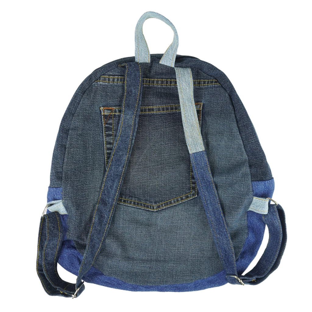 Reworked - Patchwork Denim X Panthers Football Backpack Bag