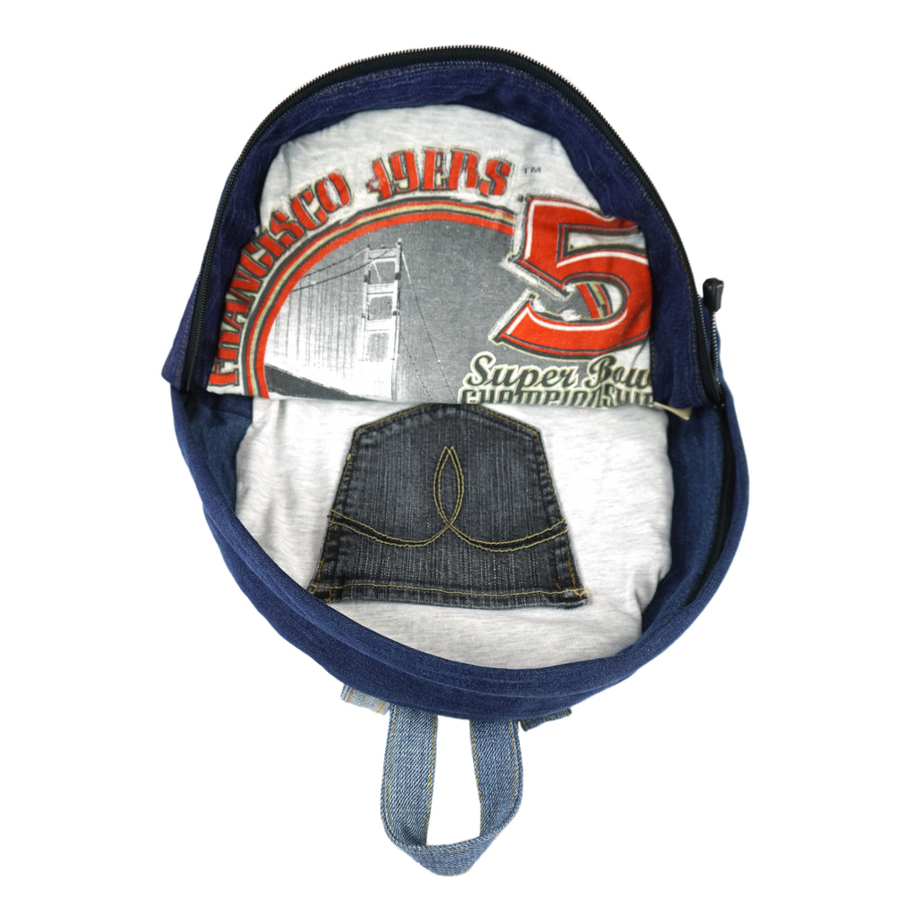Reworked - Turtle Shell Denim X 49ers Football Backpack Bag