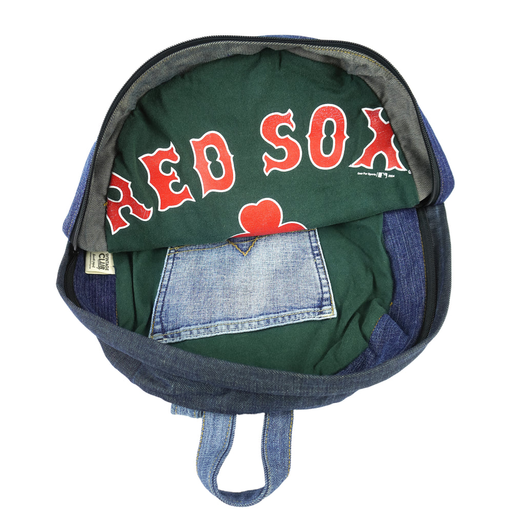 Reworked - Denim X Red Sox Baseball Turtle Shell Backpack Bag