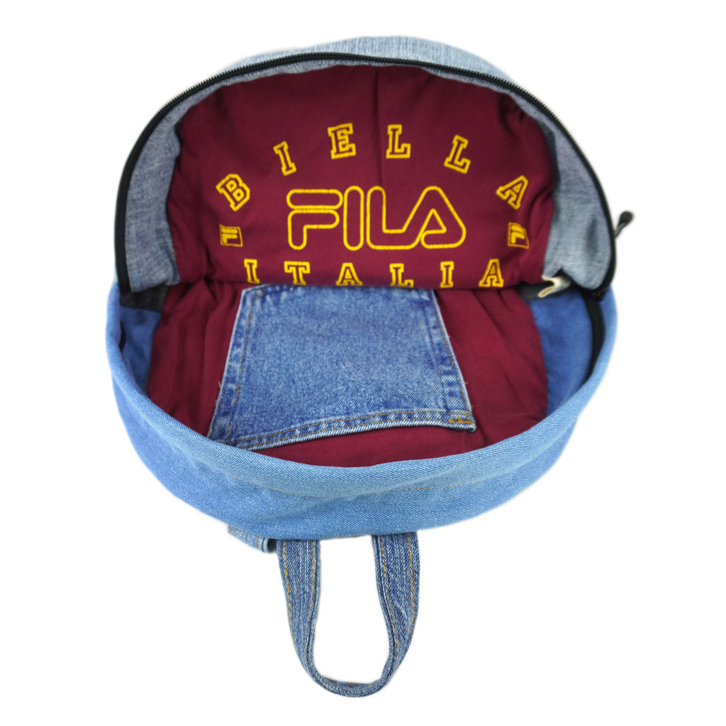 Reworked - Denim X Fila Turtle Shell Patchwork Backpack Bag