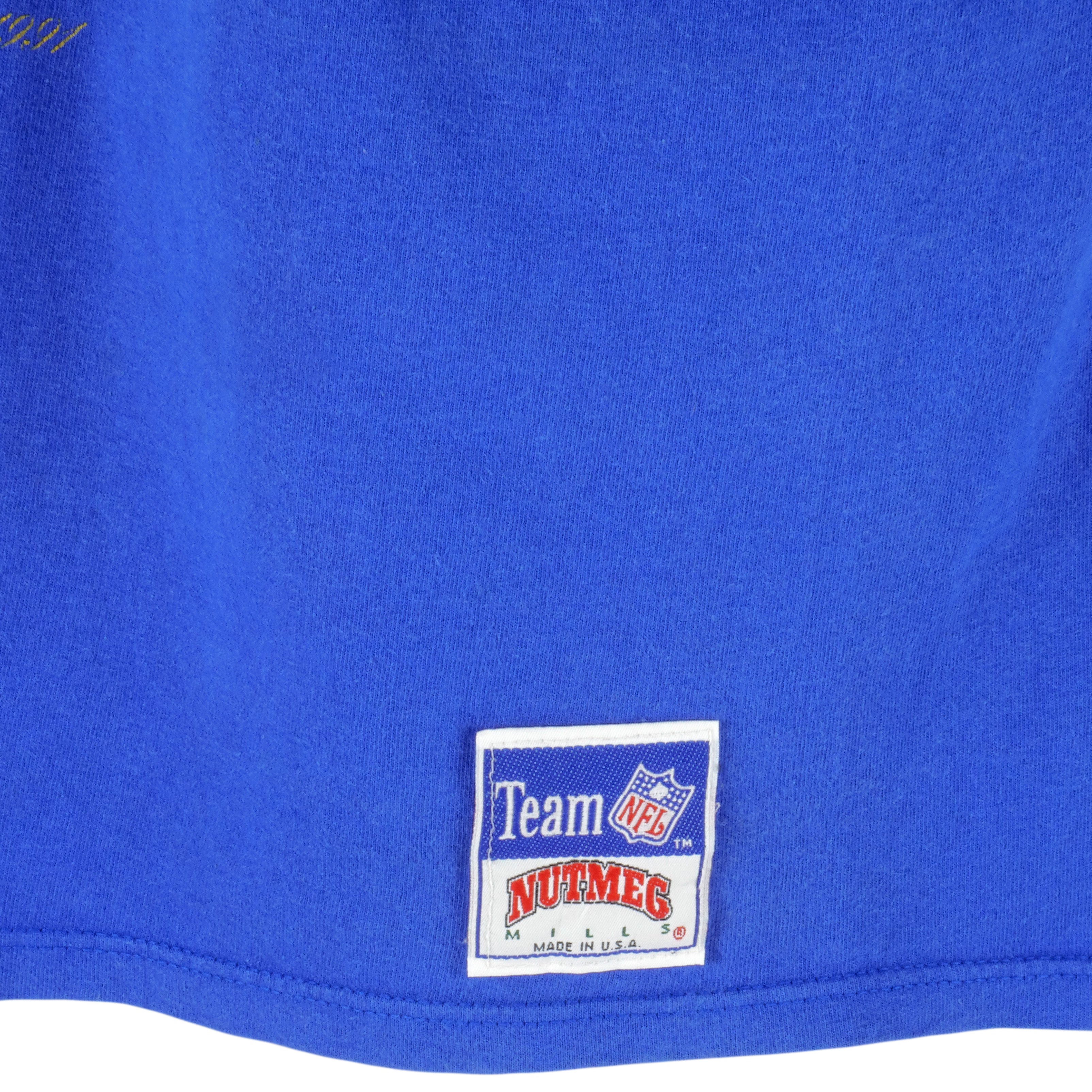 NFL (Nutmeg) - New York Giants Locker Room Embroidered T-Shirt 1990s X-Large Vintage Retro Football