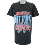 NFL (Fruit Of The Loom) - Houston Oilers Division Champs T-Shirt 1991 Large Vintage Retro Football