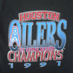 NFL (Fruit Of The Loom) - Houston Oilers Division Champs T-Shirt 1991 Large Vintage Retro Football
