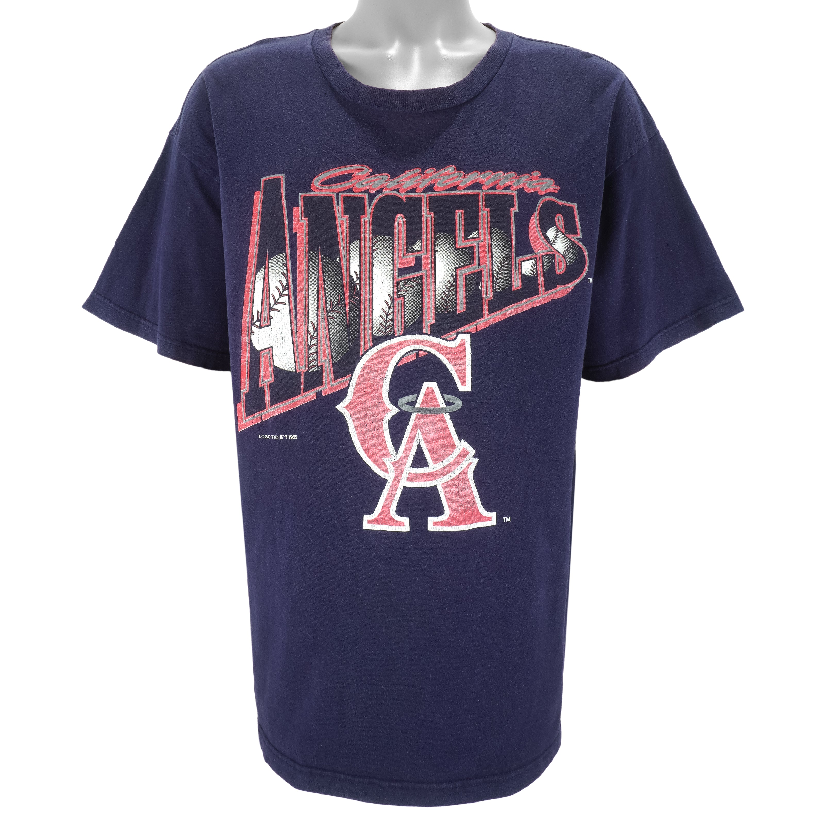 MLB (Logo 7) - California Angels T-Shirt 1995 X-Large Vintage Retro Baseball