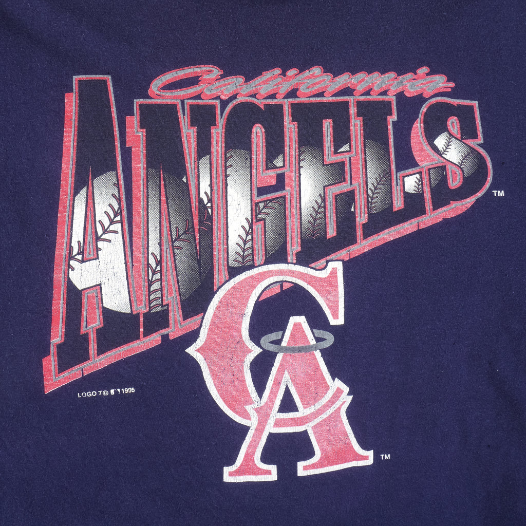 MLB (Logo 7) - California Angels T-Shirt 1995 X-Large Vintage Retro Baseball
