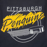 NHL (Logo 7) - Pittsburgh Penguins Single Stitch T-Shirt 1990 Large Vintage Retro Hockey