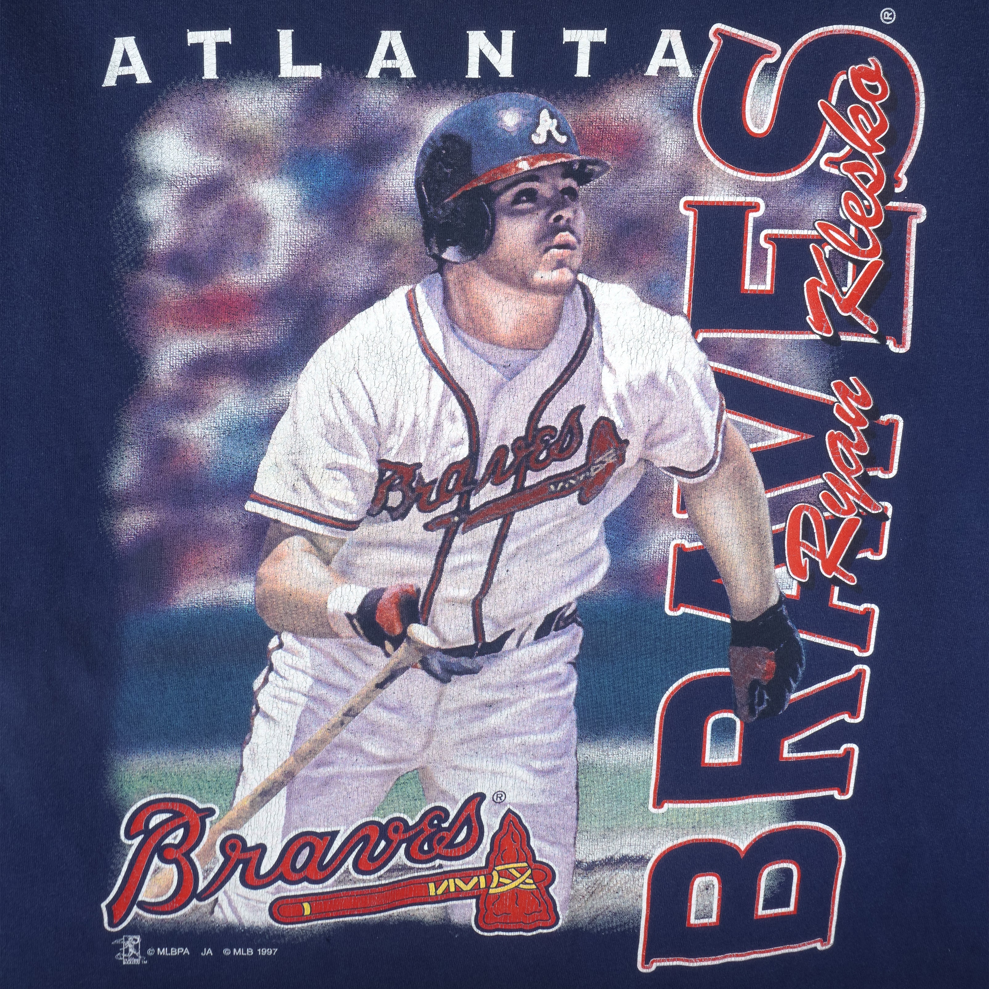 MLB - Atlanta Braves Ryan Klesko T-Shirt 1997 X-Large Vintage Retro Baseball