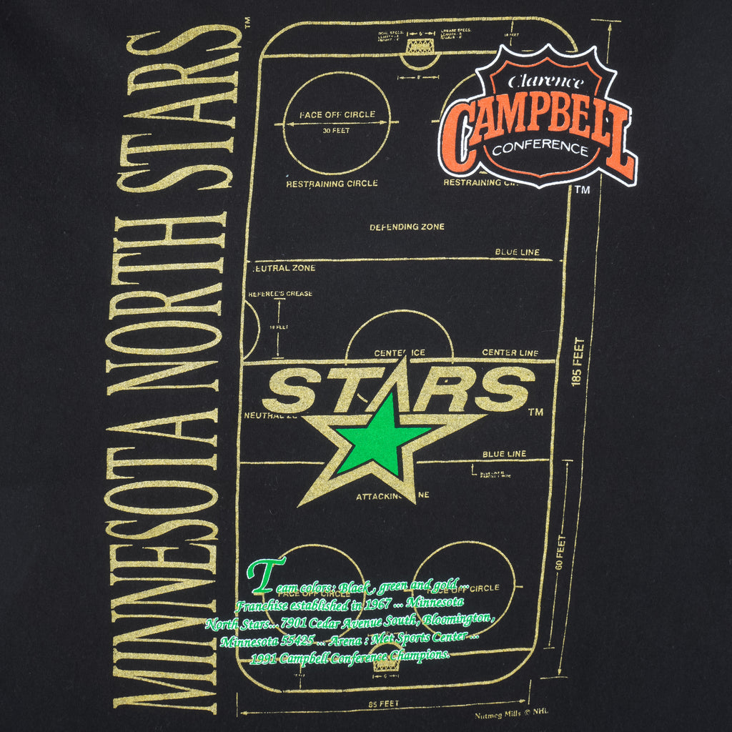 NHL (Nutmeg) - Minnesota North Stars Single Stitch T-Shirt 1990s X-Large Vintage Retro Hockey