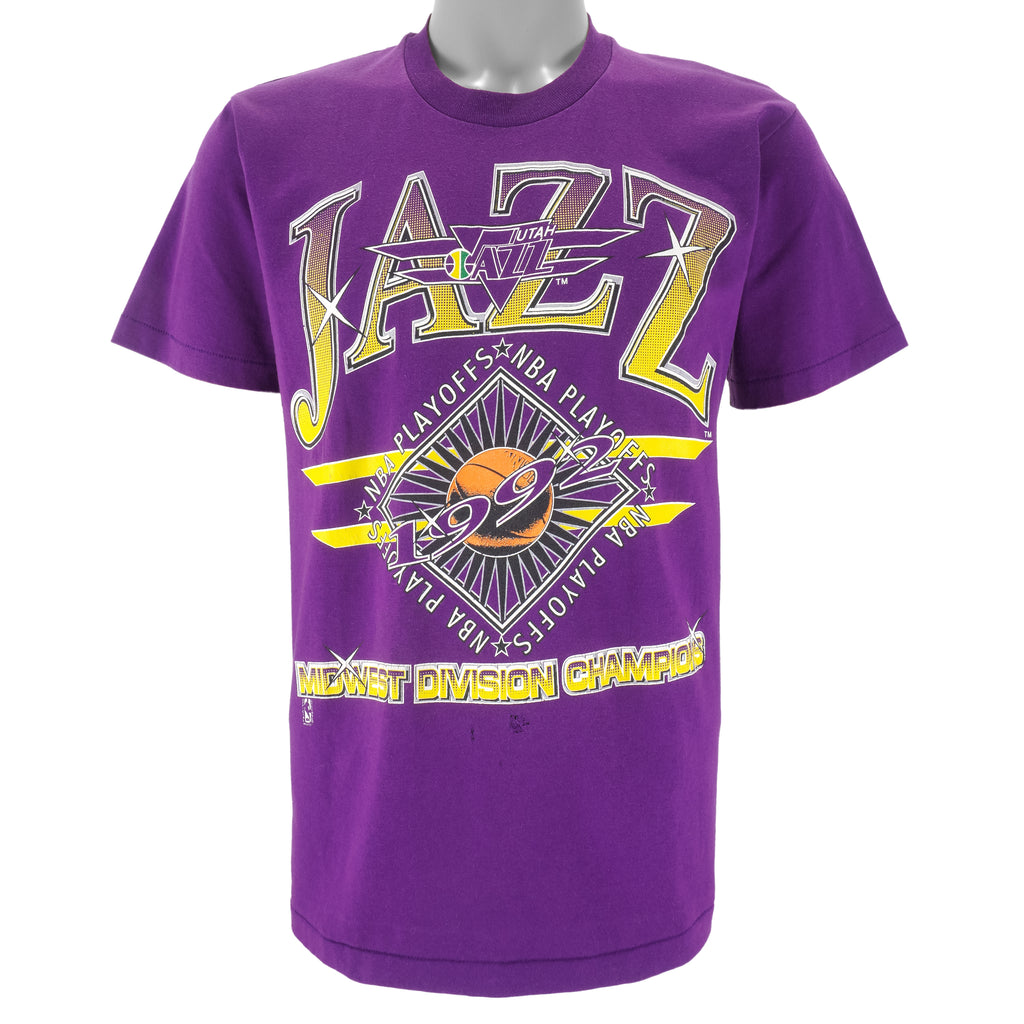 NBA (Stedman) - Utah Jazz Midwest Division Champs T-Shirt 1992 Large Vintage Retro Basketball