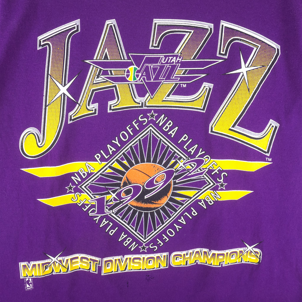NBA (Stedman) - Utah Jazz Midwest Division Champs T-Shirt 1992 Large Vintage Retro Basketball