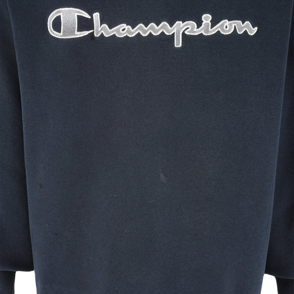 Champion - Black Crew Neck Sweatshirt 2000s Large Vintage Retro 