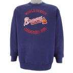 MLB (Fruit Of The Loom) - Atlanta Braves World Series Champs Sweatshirt 1995 Large Vintage Retro Baseball