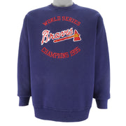 MLB (Fruit Of The Loom) - Atlanta Braves World Series Champs Sweatshirt 1995 Large Vintage Retro Baseball