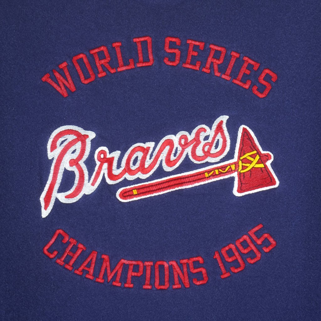 MLB (Fruit Of The Loom) - Atlanta Braves World Series Champs Sweatshirt 1995 Large Vintage Retro Baseball