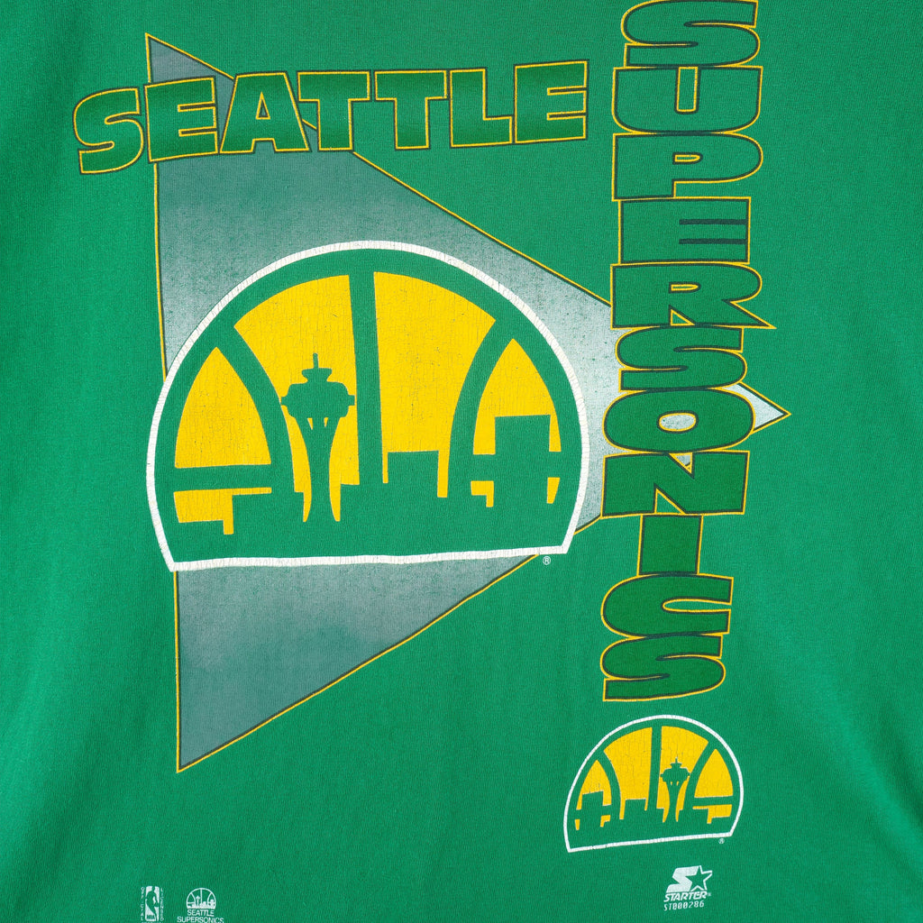 Starter - NBA Seattle SuperSonics Single Stitch T-Shirt 1990s Large Vintage Retro Basketball