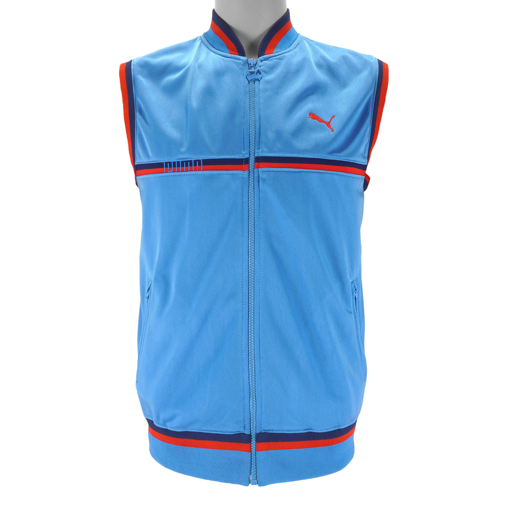 Puma - Blue Zip-Up Vest 1990s Small Vintage Retro