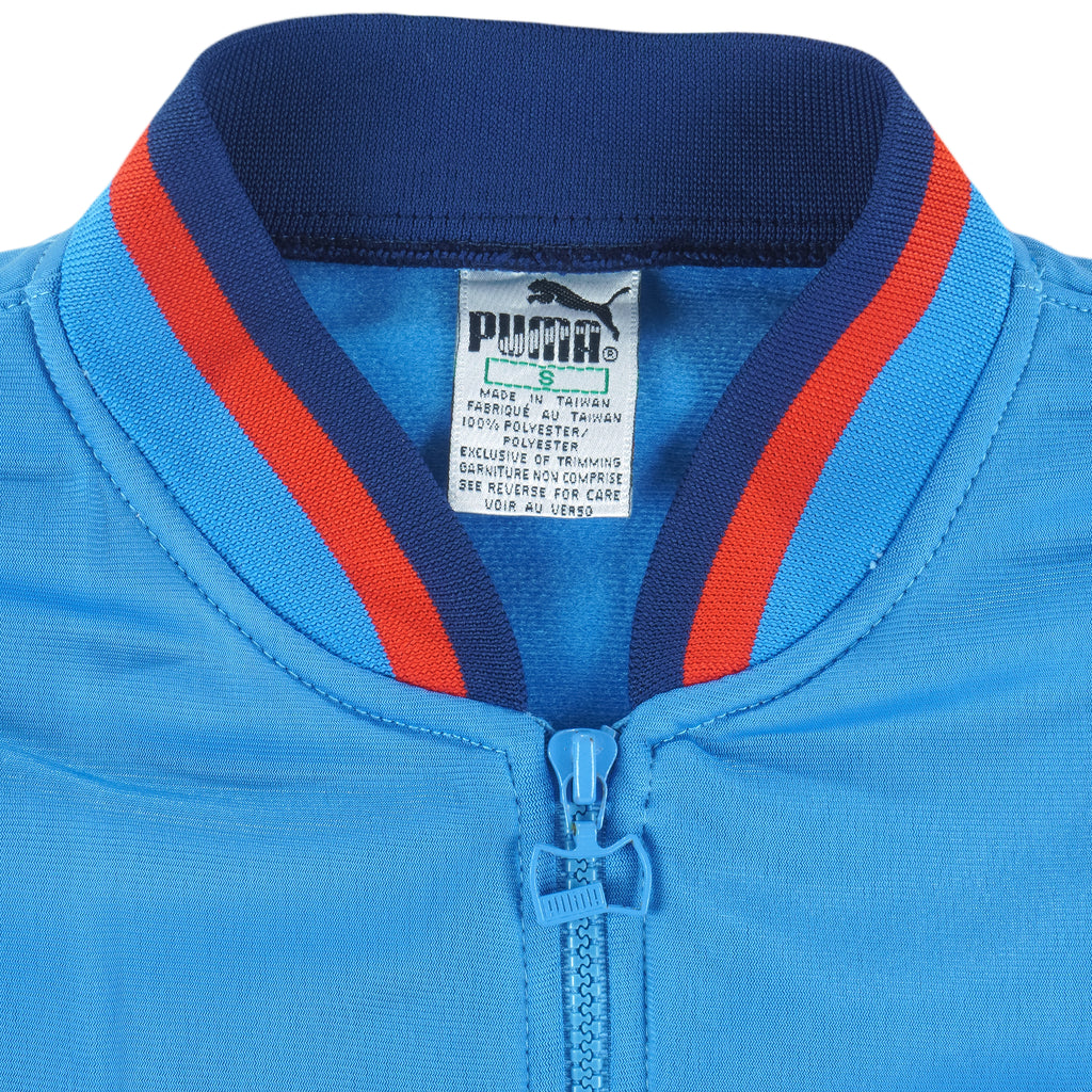 Puma - Blue Zip-Up Vest 1990s Small Vintage Retro