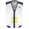 Reebok - White & Yellow Embroidered V-Neck Vest 1990s Large Vintage Retro