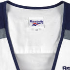 Reebok - White & Yellow Embroidered V-Neck Vest 1990s Large Vintage Retro