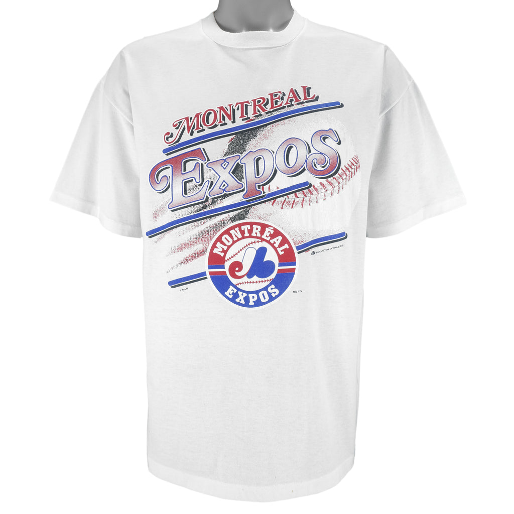 MLB (Bulletin Athletic) - Montreal Expos Single Stitch T-Shirt 1990s X-Large Vintage Retro Baseball