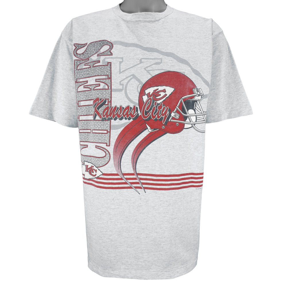 NFL (True Fan) - Kansas City Chiefs Helmet Single Stitch T-Shirt 1994 X-Large Vintage Retro Football