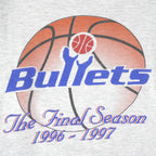 NBA - Washington Bullets The Final Season Single Stitch T-Shirt 1997 Large Vintage Retro Basketball
