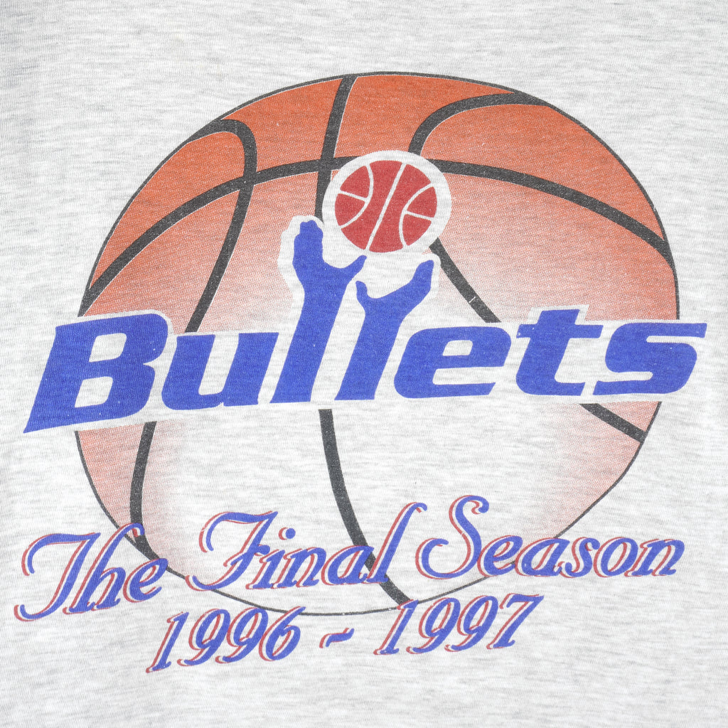 NBA - Washington Bullets The Final Season Single Stitch T-Shirt 1997 Large Vintage Retro Basketball